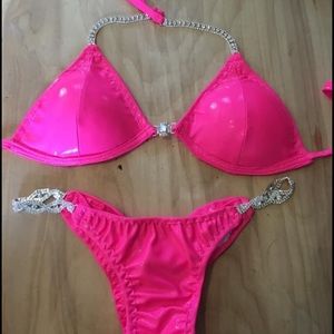 Neon Pink Posing Suit